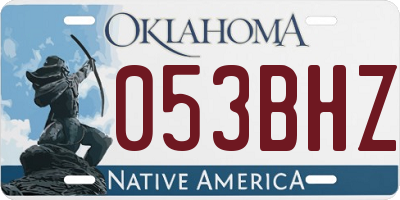 OK license plate 053BHZ