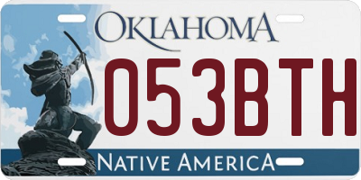 OK license plate 053BTH