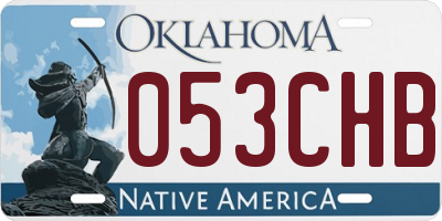 OK license plate 053CHB