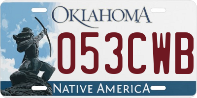 OK license plate 053CWB