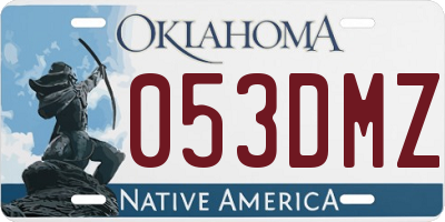 OK license plate 053DMZ