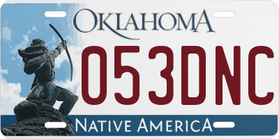 OK license plate 053DNC