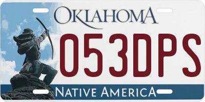 OK license plate 053DPS