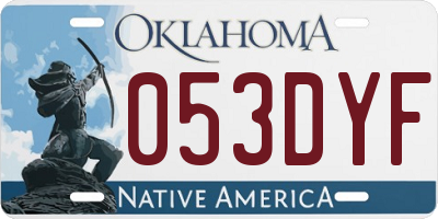 OK license plate 053DYF