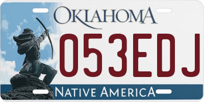 OK license plate 053EDJ
