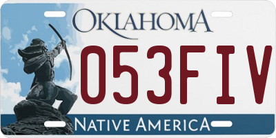 OK license plate 053FIV