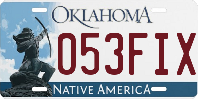 OK license plate 053FIX