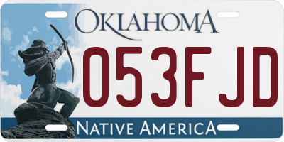 OK license plate 053FJD