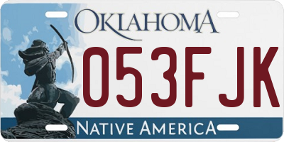 OK license plate 053FJK