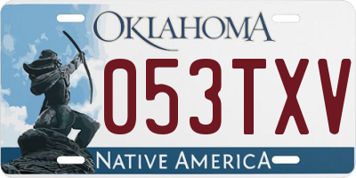 OK license plate 053TXV