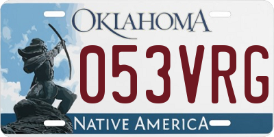 OK license plate 053VRG