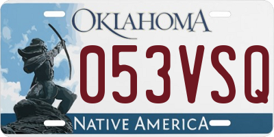 OK license plate 053VSQ