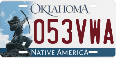 OK license plate 053VWA
