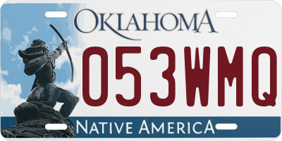 OK license plate 053WMQ