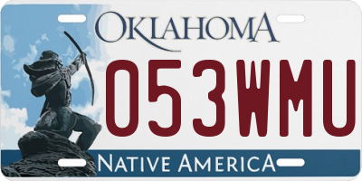 OK license plate 053WMU