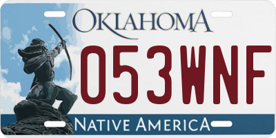 OK license plate 053WNF