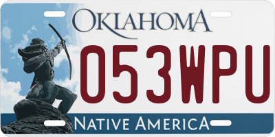 OK license plate 053WPU