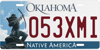 OK license plate 053XMI