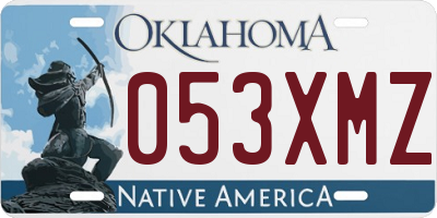 OK license plate 053XMZ