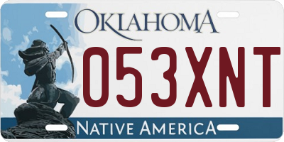 OK license plate 053XNT