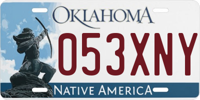OK license plate 053XNY
