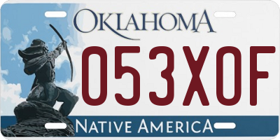OK license plate 053XOF