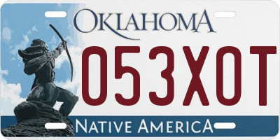 OK license plate 053XOT