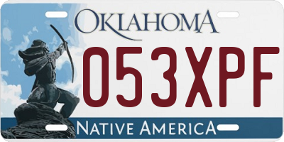 OK license plate 053XPF