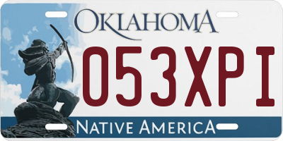OK license plate 053XPI