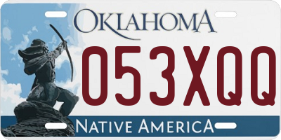 OK license plate 053XQQ