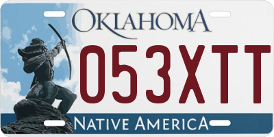 OK license plate 053XTT