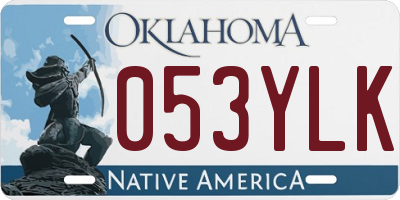 OK license plate 053YLK