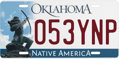 OK license plate 053YNP