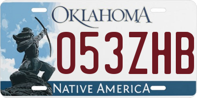 OK license plate 053ZHB