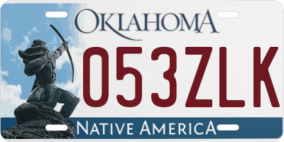 OK license plate 053ZLK