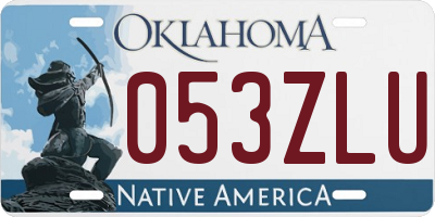 OK license plate 053ZLU