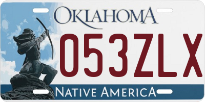 OK license plate 053ZLX