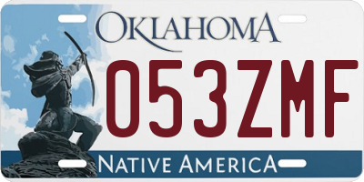 OK license plate 053ZMF