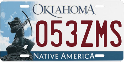 OK license plate 053ZMS