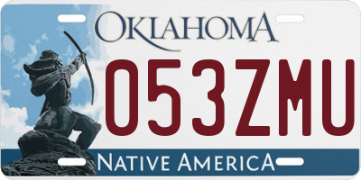 OK license plate 053ZMU