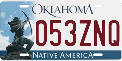 OK license plate 053ZNQ