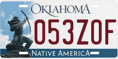 OK license plate 053ZOF
