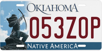 OK license plate 053ZOP