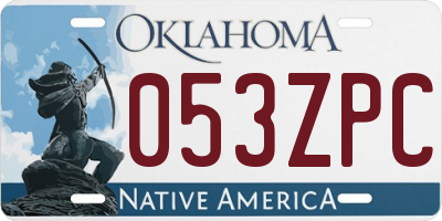 OK license plate 053ZPC
