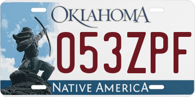 OK license plate 053ZPF