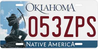 OK license plate 053ZPS