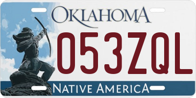 OK license plate 053ZQL