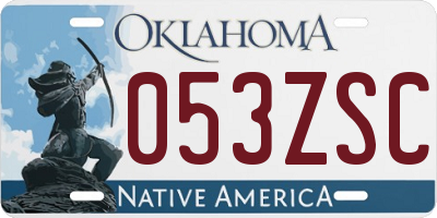 OK license plate 053ZSC