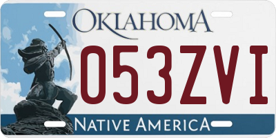 OK license plate 053ZVI