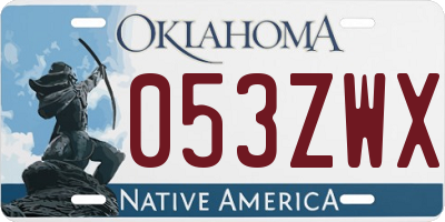 OK license plate 053ZWX